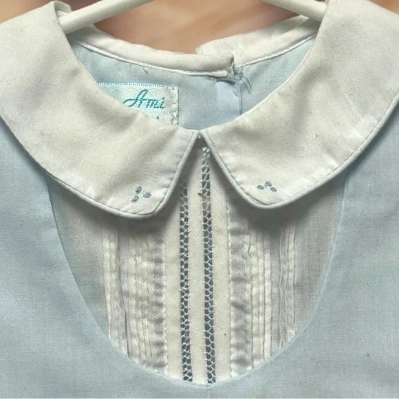 PETIT AMI Blue & White Romper EUC Worn once for pictures. 6 months - Picture 4 of 7